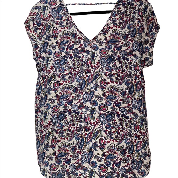 DR2 Paisley Print V-Neck Top M - Picture 4 of 7